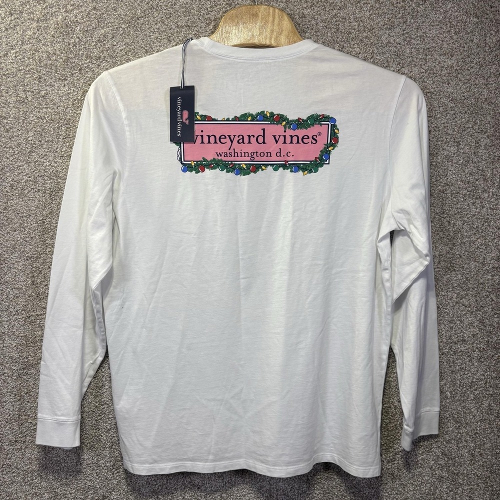 NWT Vineyard Vines Shirt Mens XL White Holiday Lights Washington DC Long‎ Sleeve